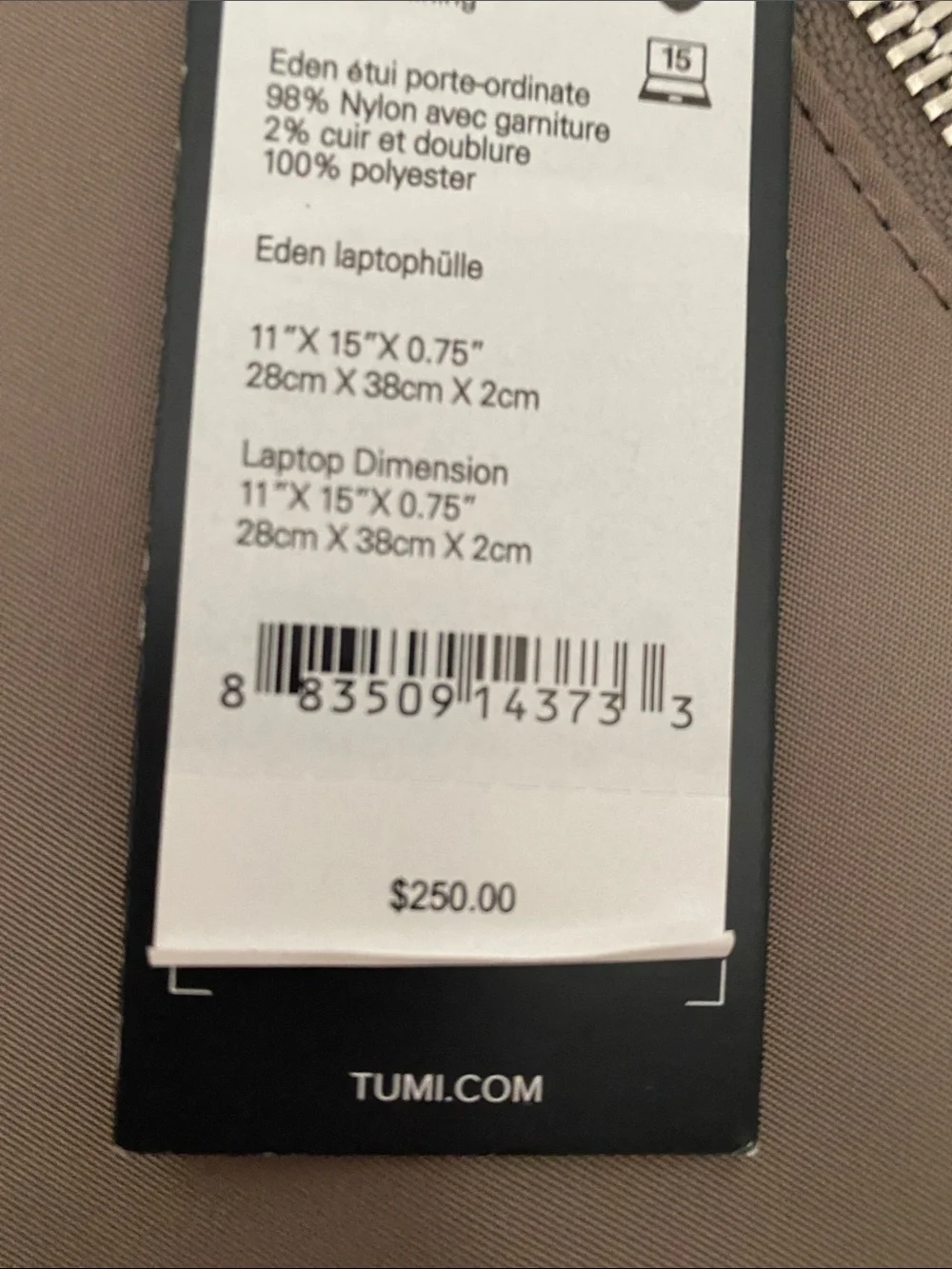 Tumi new tags